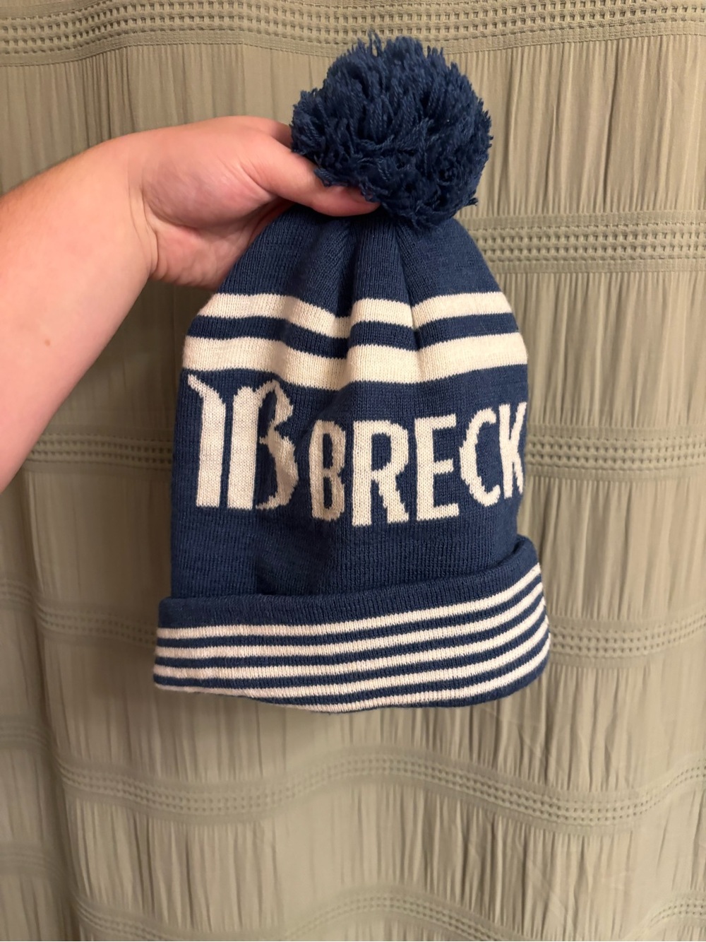 Blue and White Breckenridge Beanie